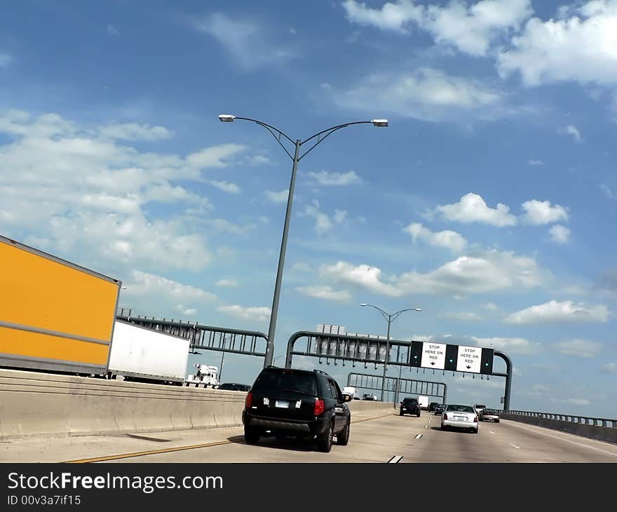 Road travel over bridge