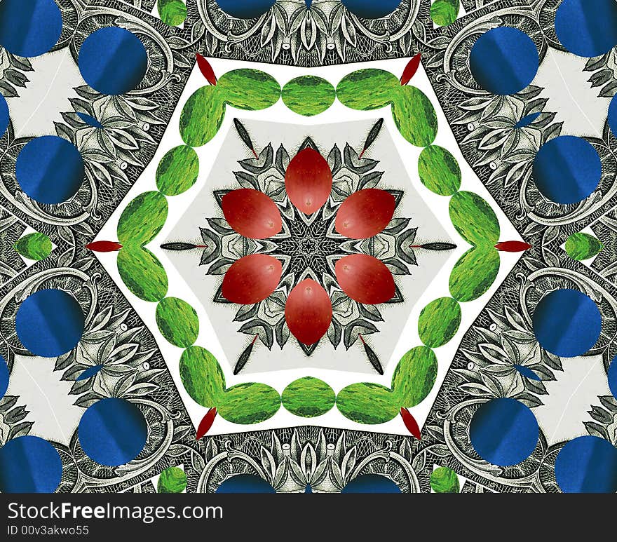 Abstract multifinal star with patterns. Illustration. Abstract multifinal star with patterns. Illustration.