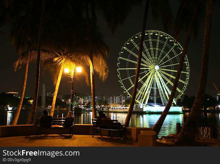 Eye of malaysia was build for the visit malaysia 2007. Its located in ampang, malaysia with beautiful scenary.