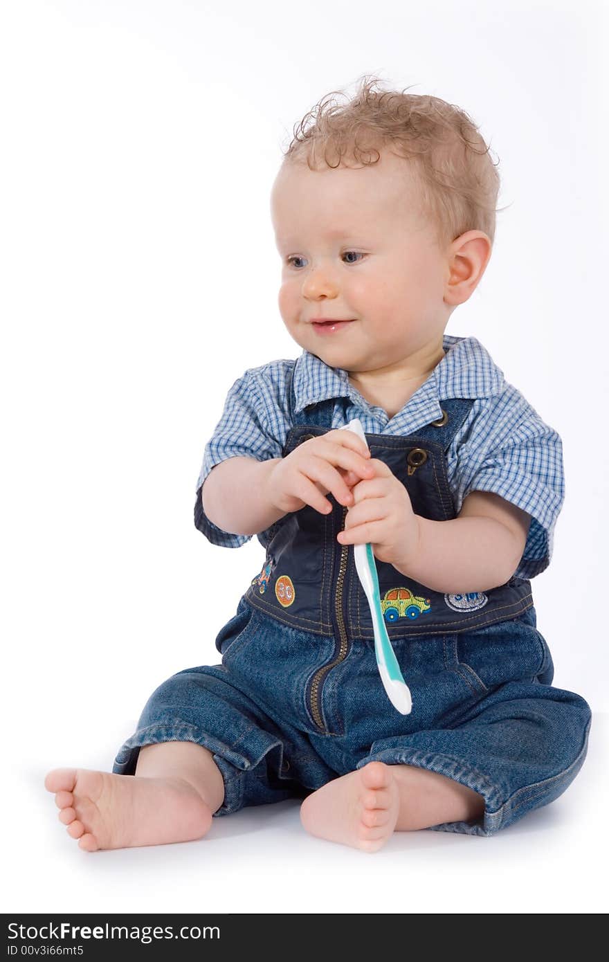 Beautiful baby on white background