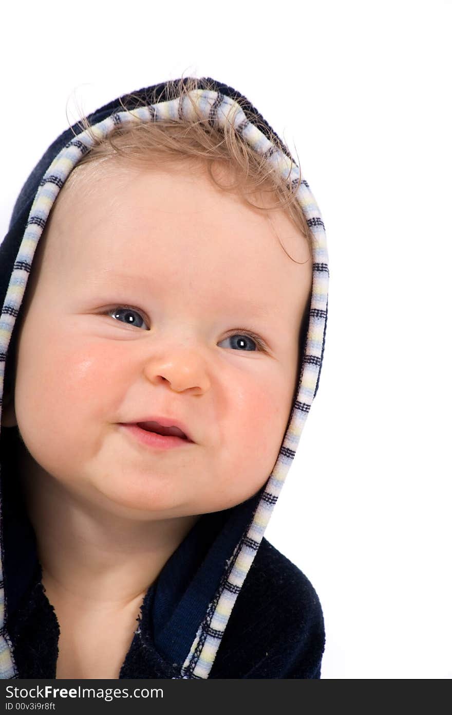 Beautiful baby on white  background