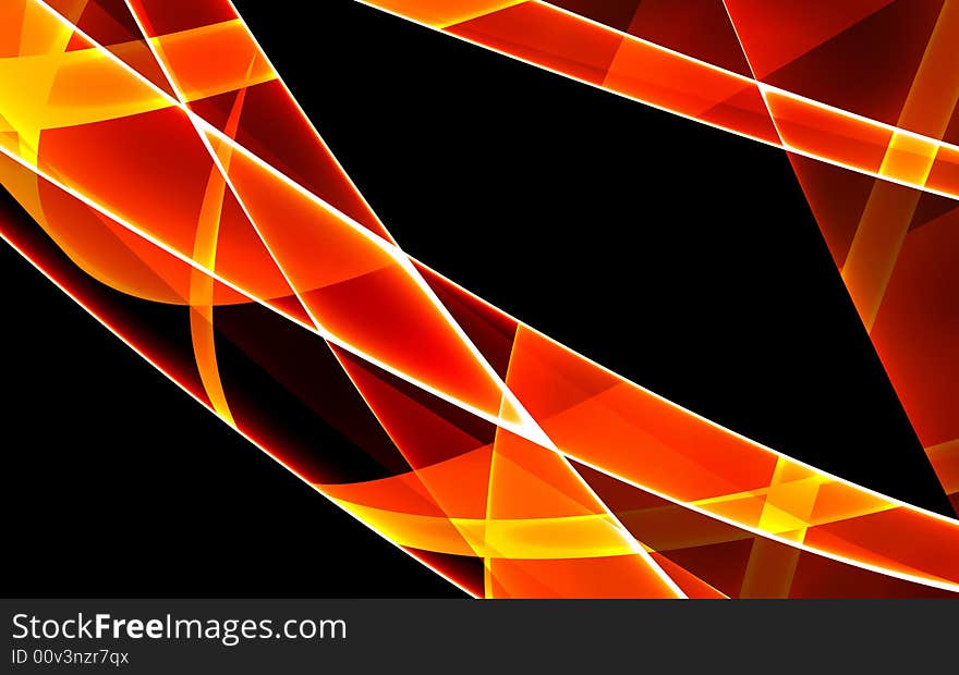 Orange lines on black background. Orange lines on black background