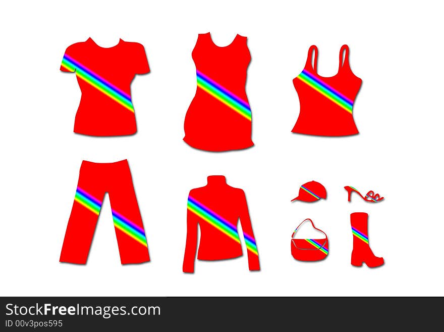 Fashion Clothing - Red Rainbow Version