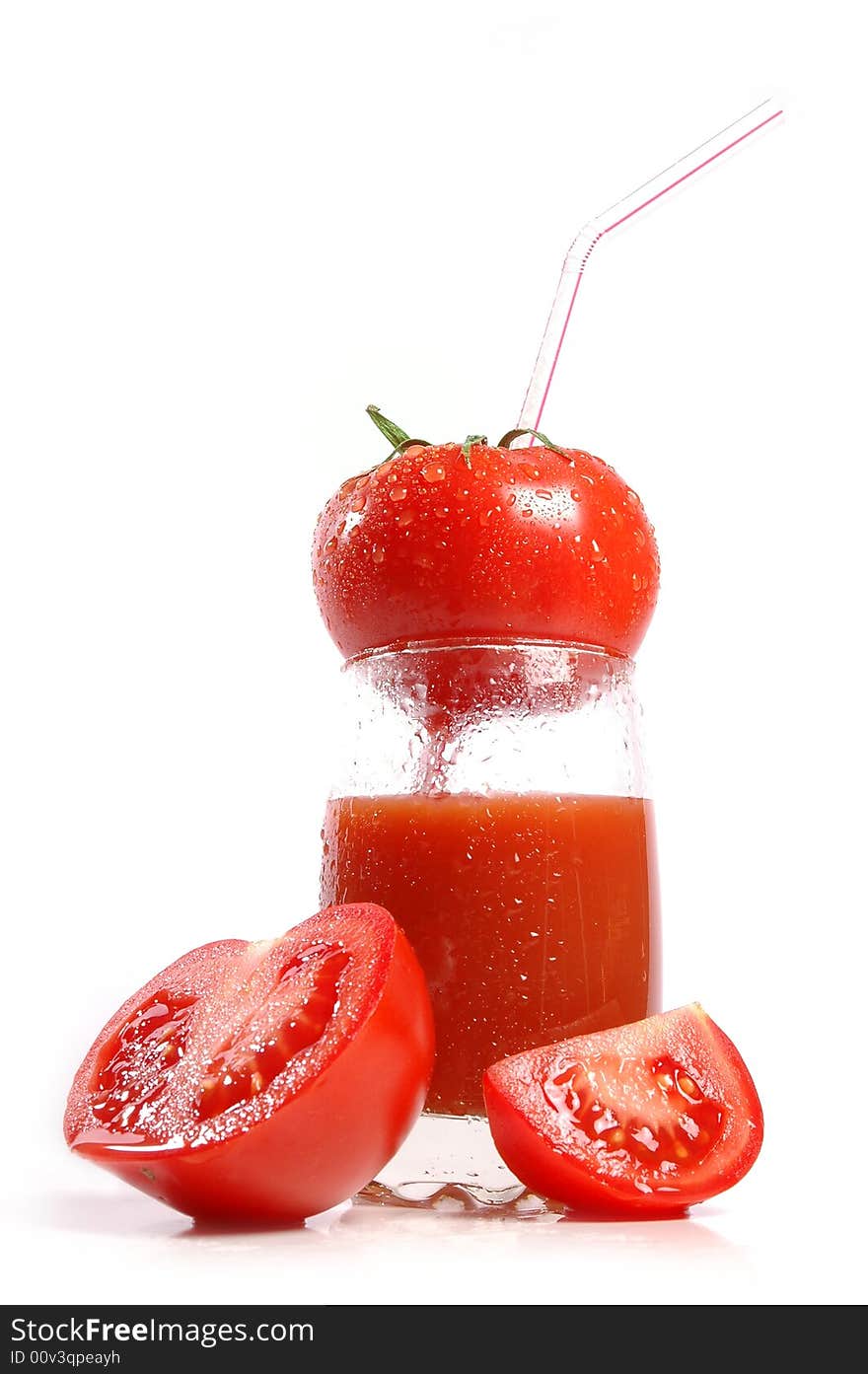 Tomatoes and tomato juice isolated on white background. Tomatoes and tomato juice isolated on white background