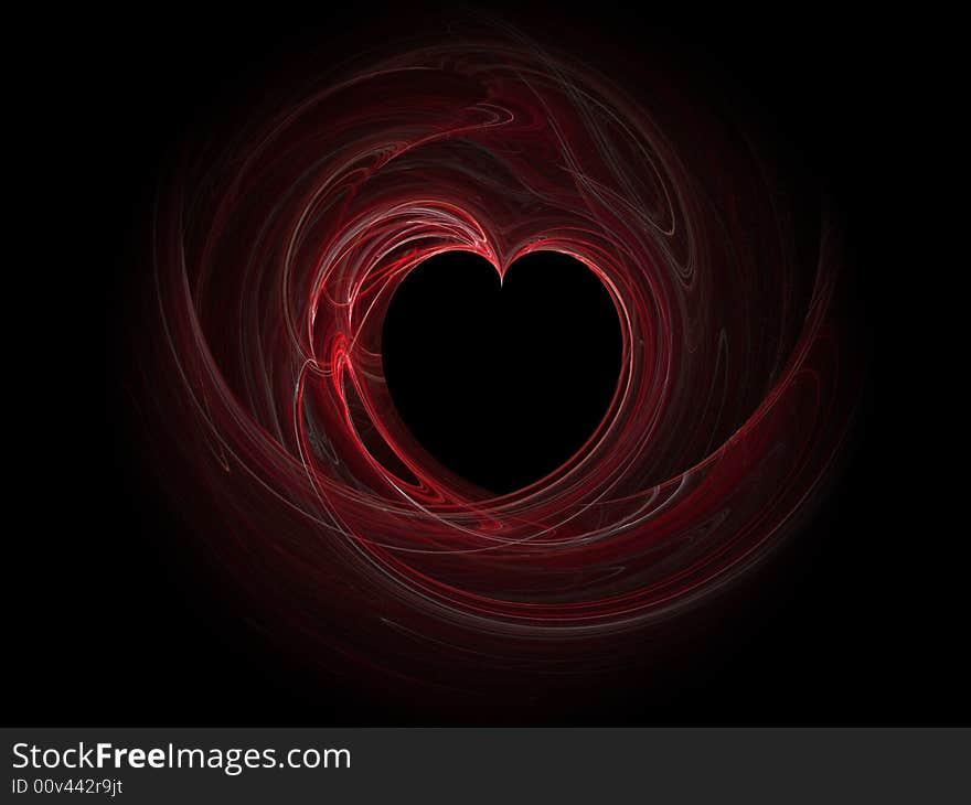 Abstract heart with red lines