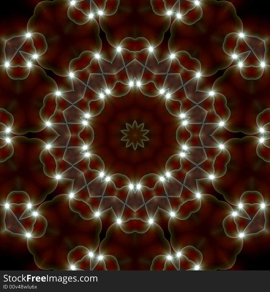 Abstract fractal image resembling floral lights wallpaper