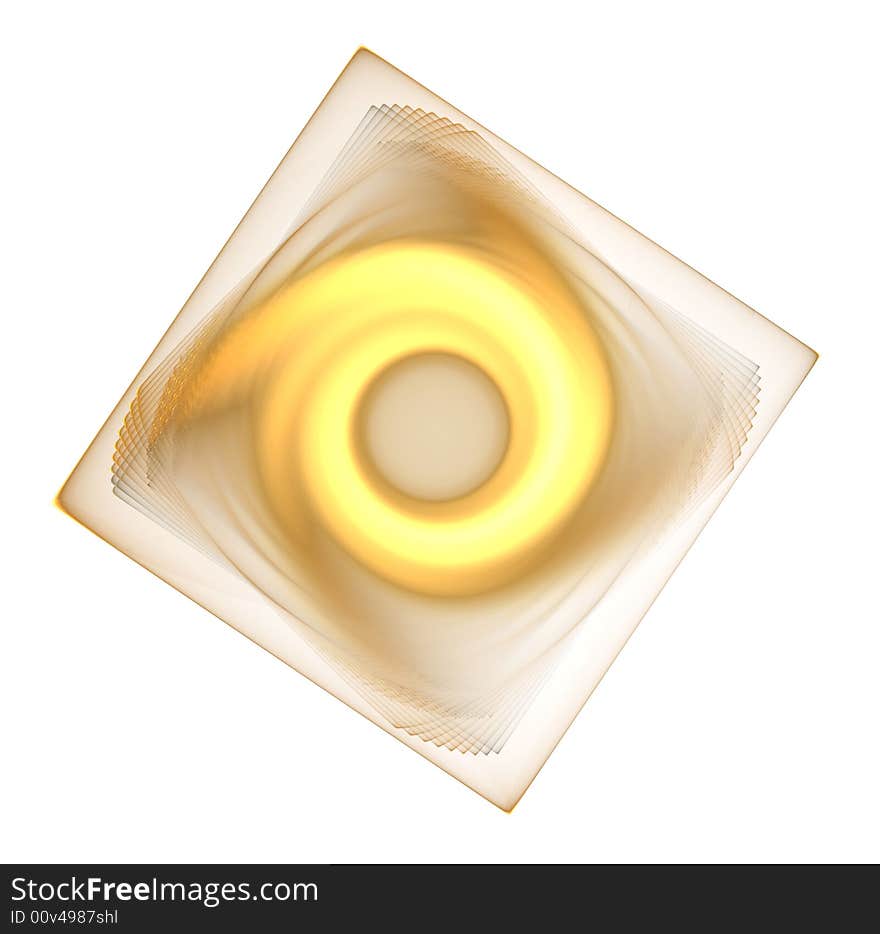 Abstract Yellow Fractal Swirl And Square