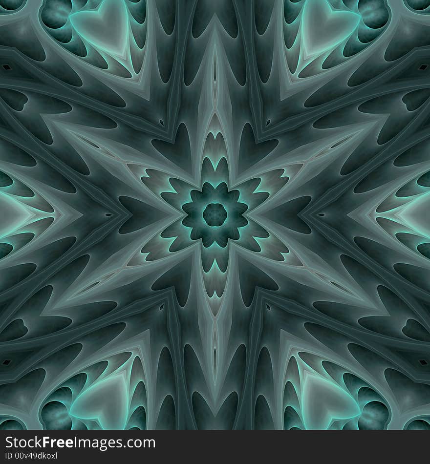 Abstract fractal image resembling a misty star cross