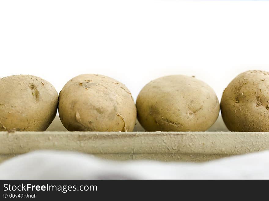 Five raw potatoes