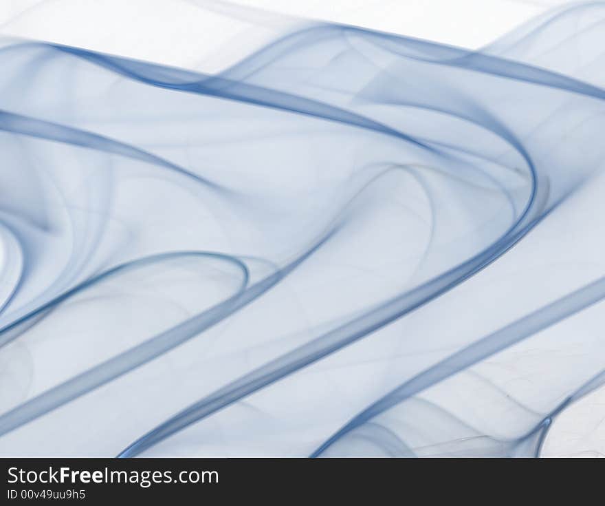 Abstract blue fractal folds on white background