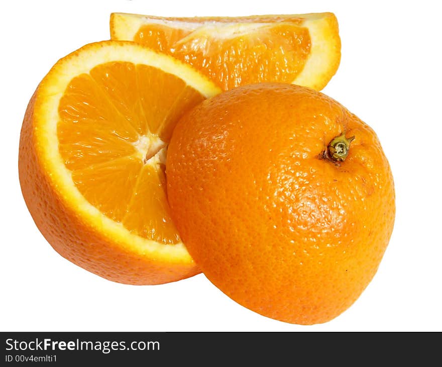 Oranges isolated on white background