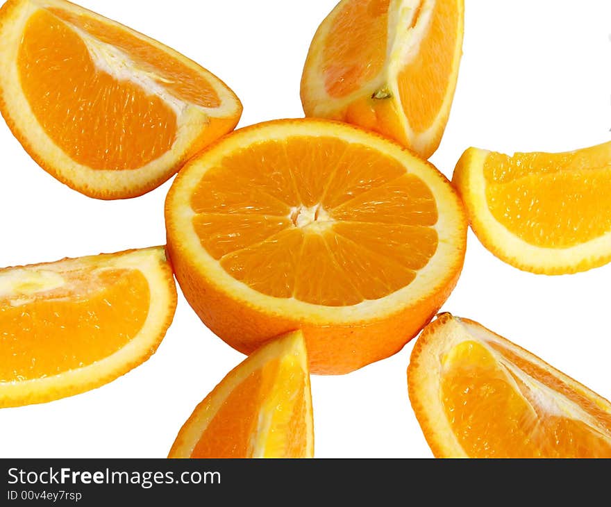 Oranges isolated on white background