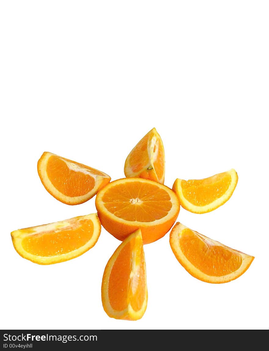 Oranges isolated on white background