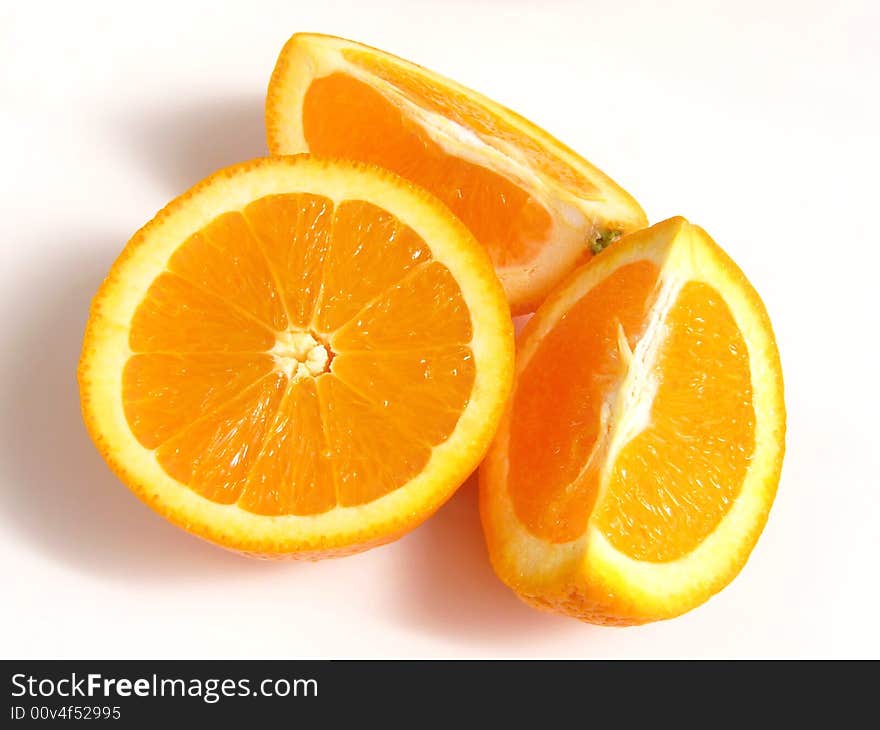 Oranges isolated on white background