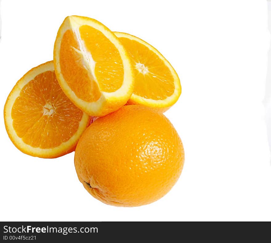 Oranges isolated on white background