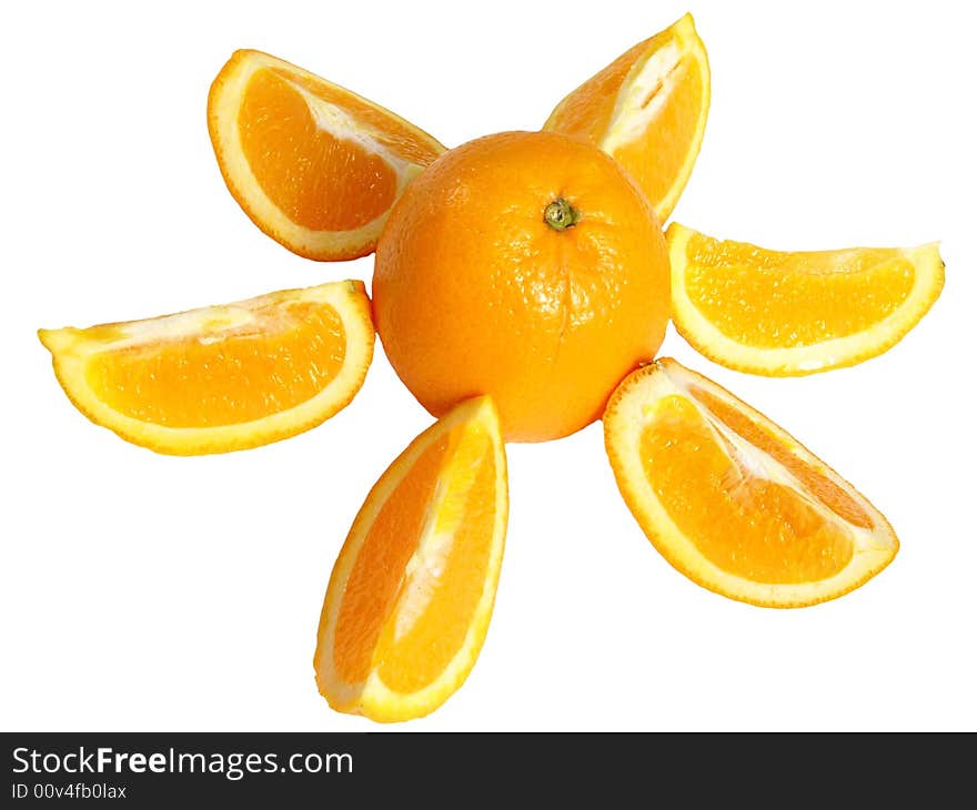 Oranges isolated on white background