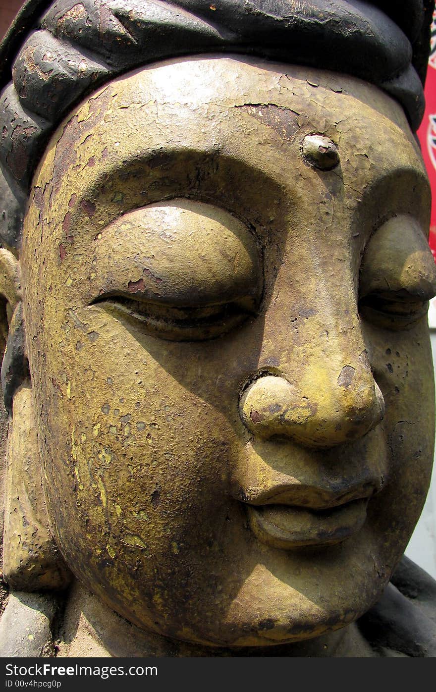 Buddha sculpture close up shot in Chengdu,west of China