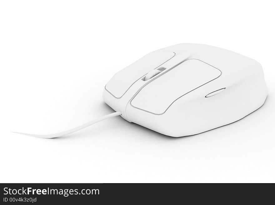 White pc mouse on white background 2