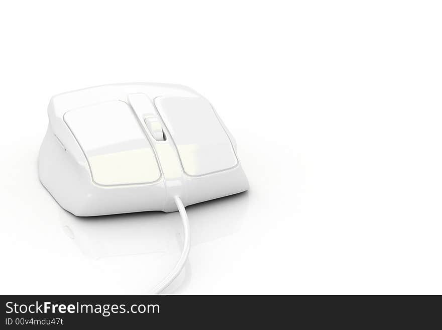 White pc mouse on white background 7
