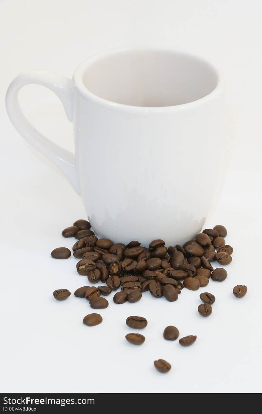 Cup of coffee on white background