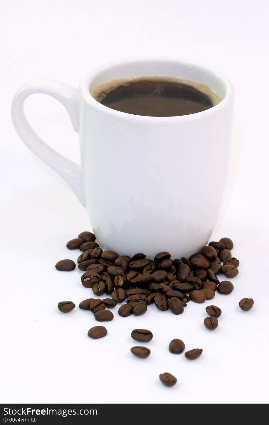 Cup of coffee on white background. Cup of coffee on white background