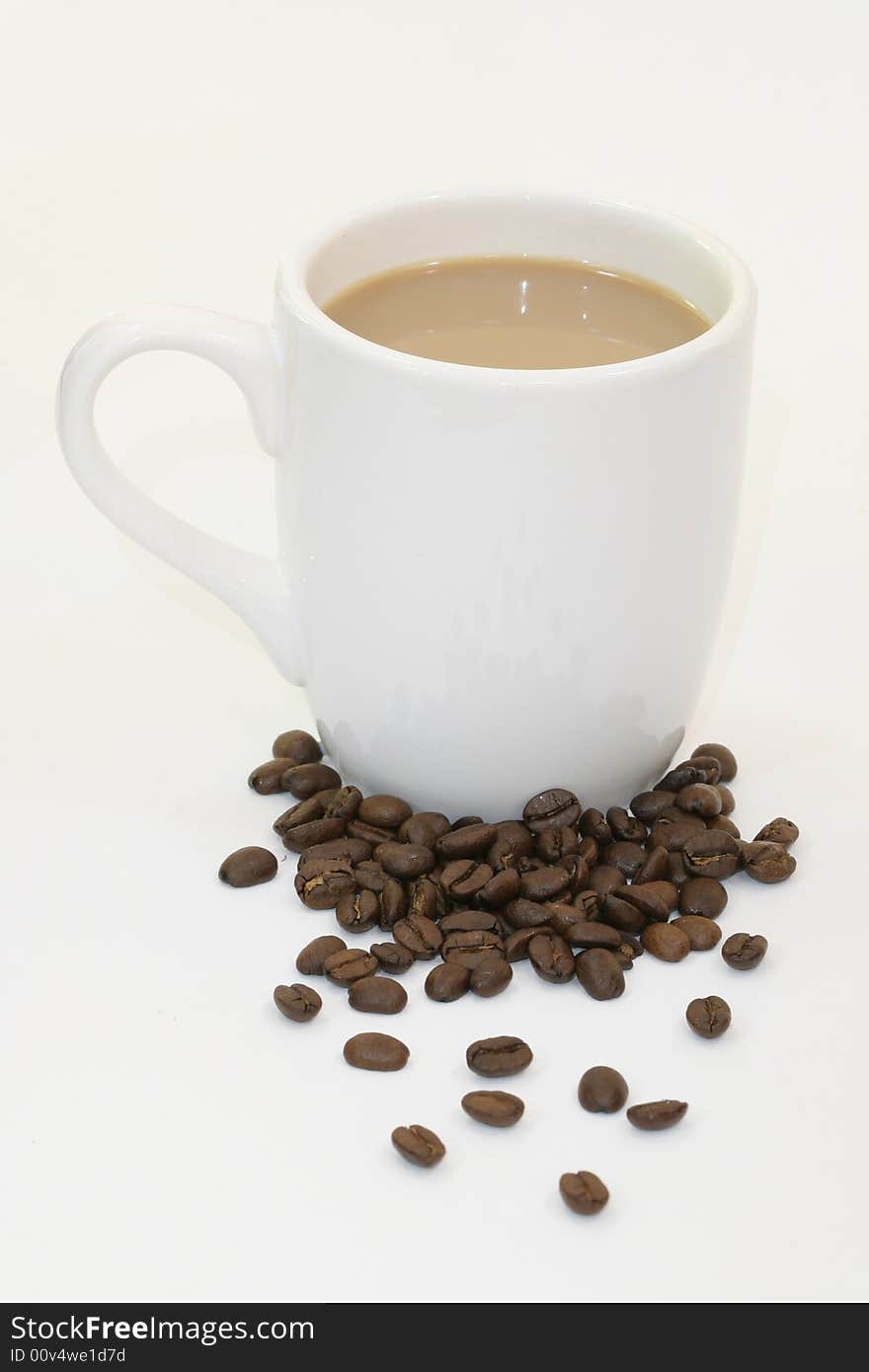 Cup of coffee on white background. Cup of coffee on white background