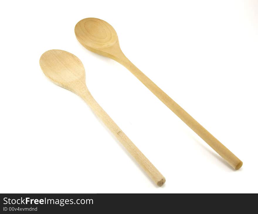 This is a picture of two wooden spoons