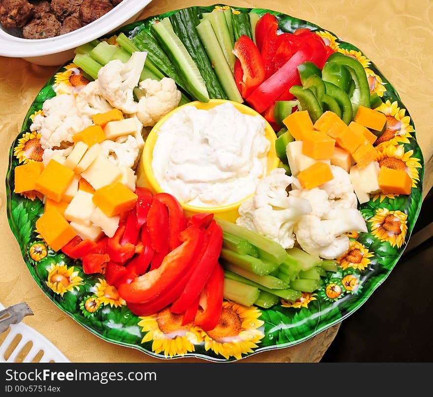 Veggies and cheese plate 2