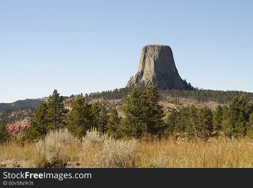 View of Devils Tower National Monument, Wyoming