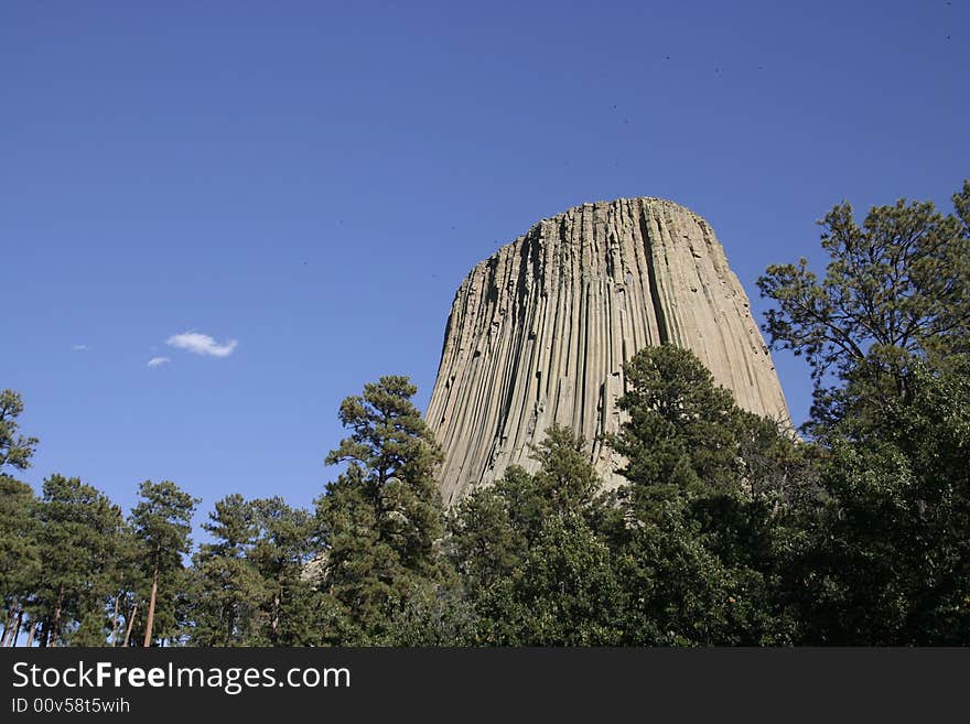 View of Devils Tower National Monument. View of Devils Tower National Monument