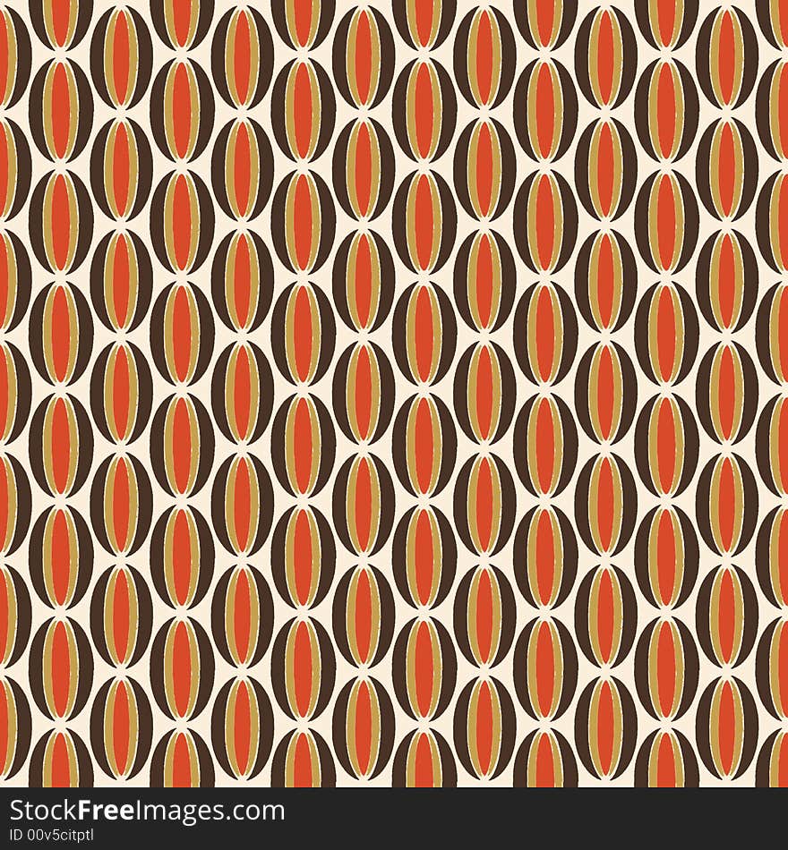 Orange and brown oval retro pattern and background. Orange and brown oval retro pattern and background