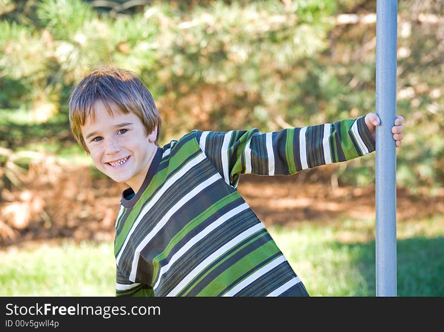 Little Boy Having Fun at the Park. Little Boy Having Fun at the Park