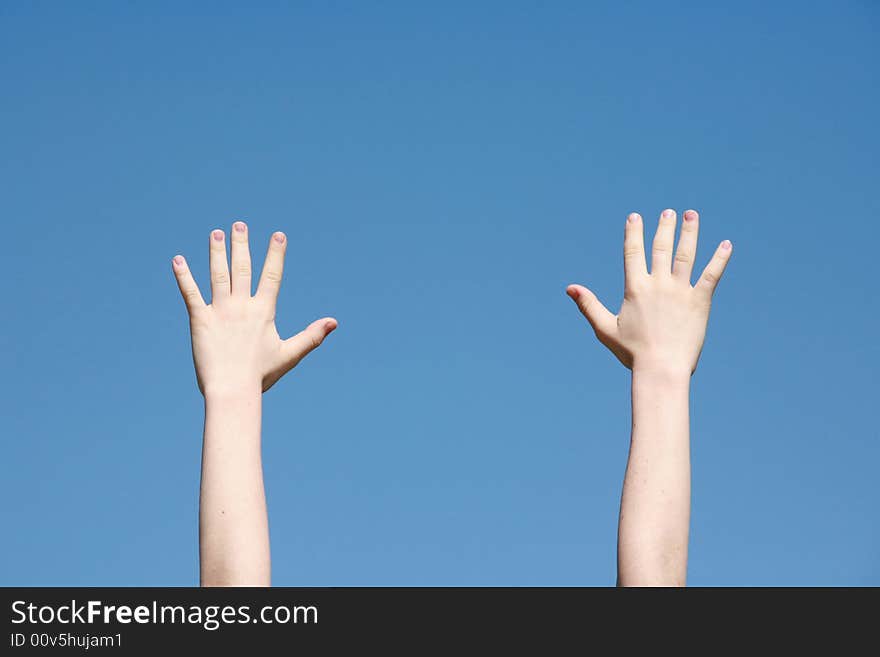 Hands Reaching to the Sky. Hands Reaching to the Sky