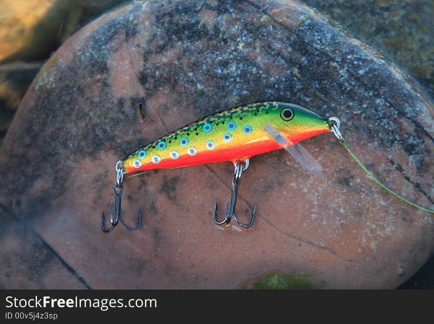 Close-up of a fishing lure.