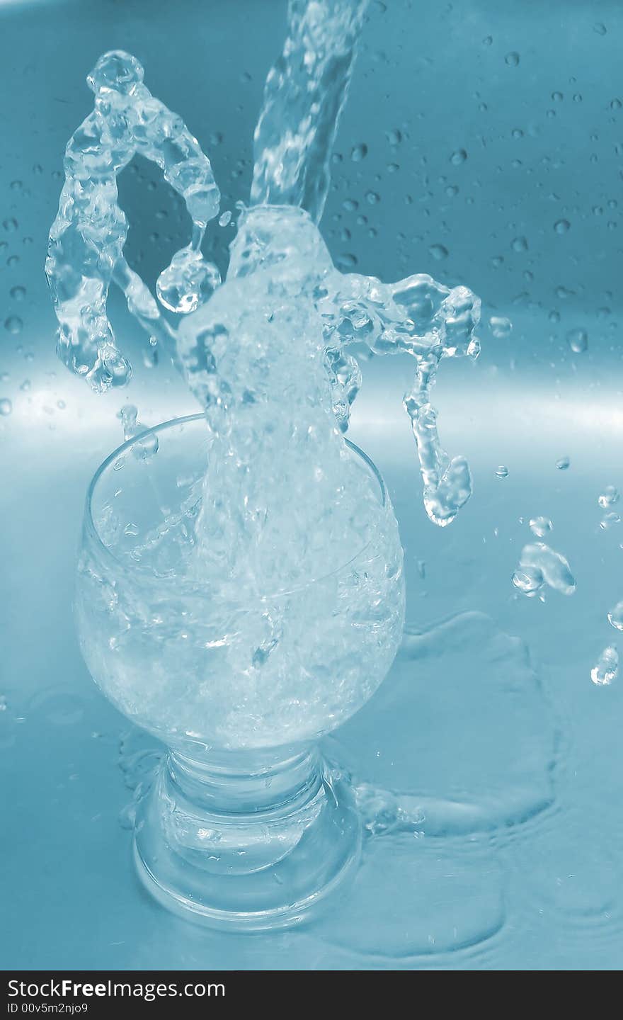 Water fountain in a glass. Water fountain in a glass