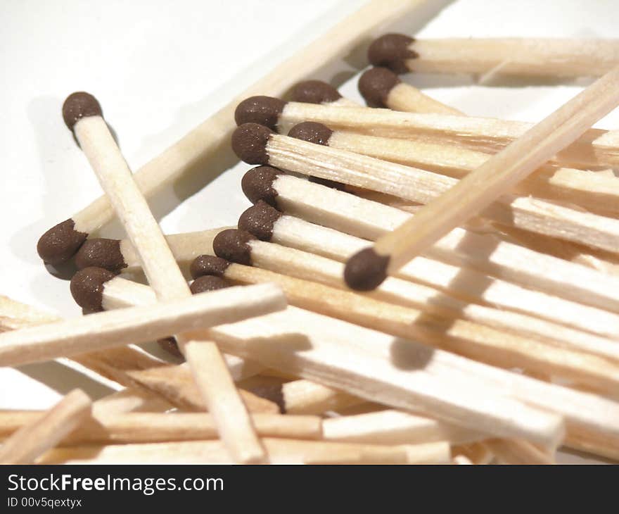 Matches on a white background. Matches on a white background.