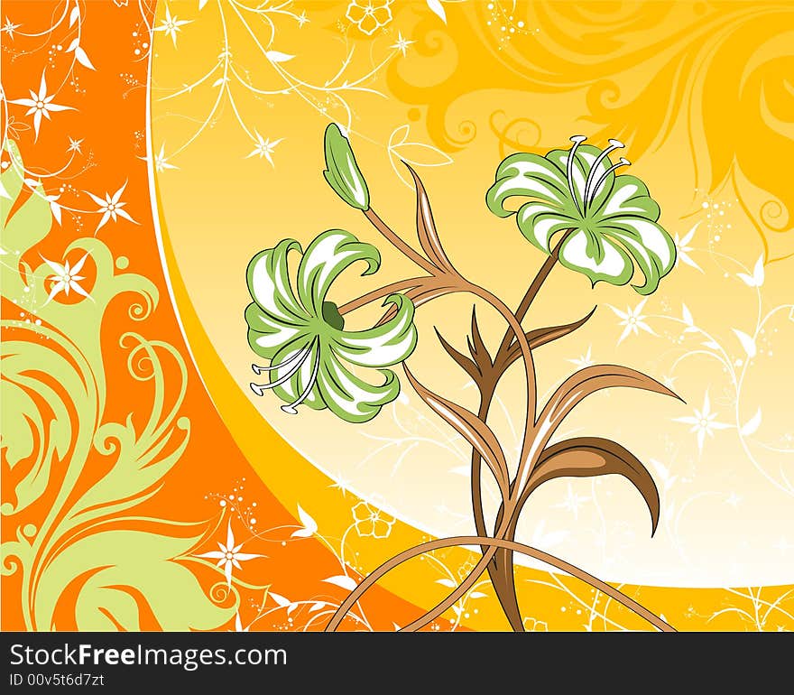 Abstract floral background. A vector format is added. Suits well for a postcard or background. Abstract floral background. A vector format is added. Suits well for a postcard or background