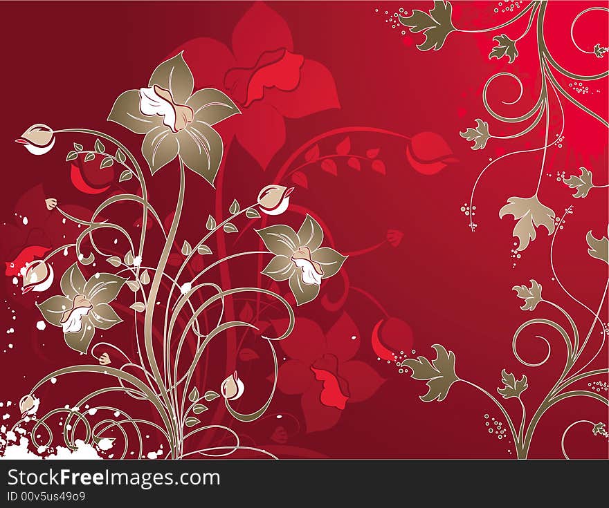 Abstract floral background. A vector format is added. Suits well for a postcard or background. Abstract floral background. A vector format is added. Suits well for a postcard or background