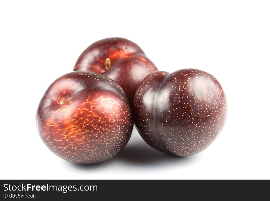 Plum on a white background