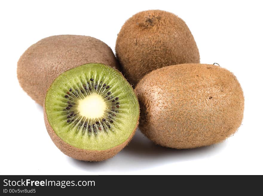 Kiwi Fruits Isolated On White Background