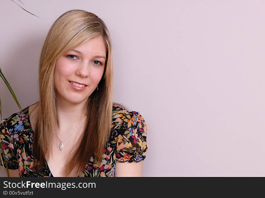 Portrait of attractive young girl smiling. Portrait of attractive young girl smiling