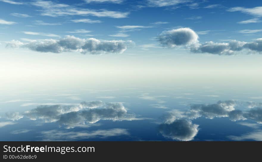 Beautiful sea and clouds sky - digital artwork. Beautiful sea and clouds sky - digital artwork