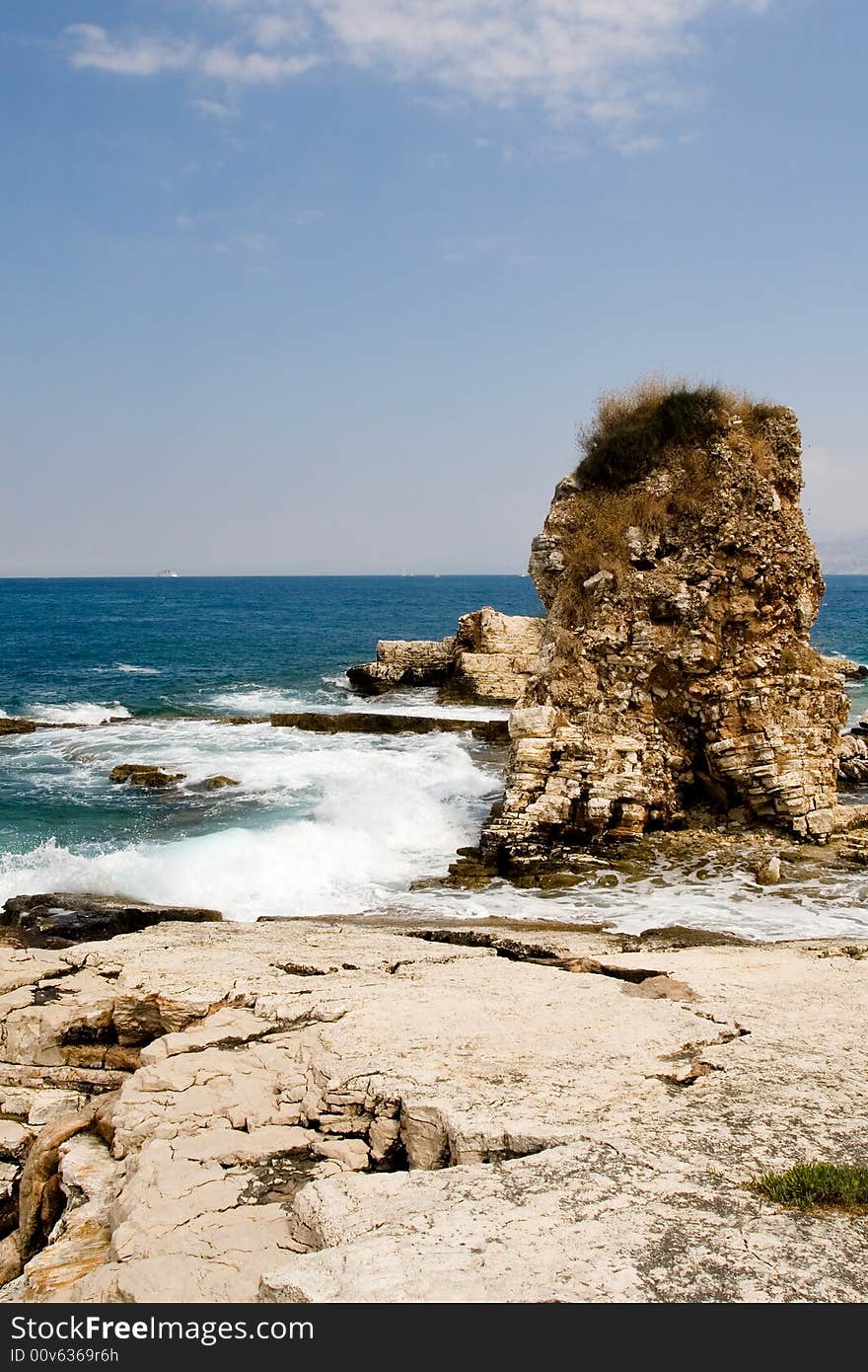 Strange shore rocks near Kassiopi - Corfu island. Strange shore rocks near Kassiopi - Corfu island