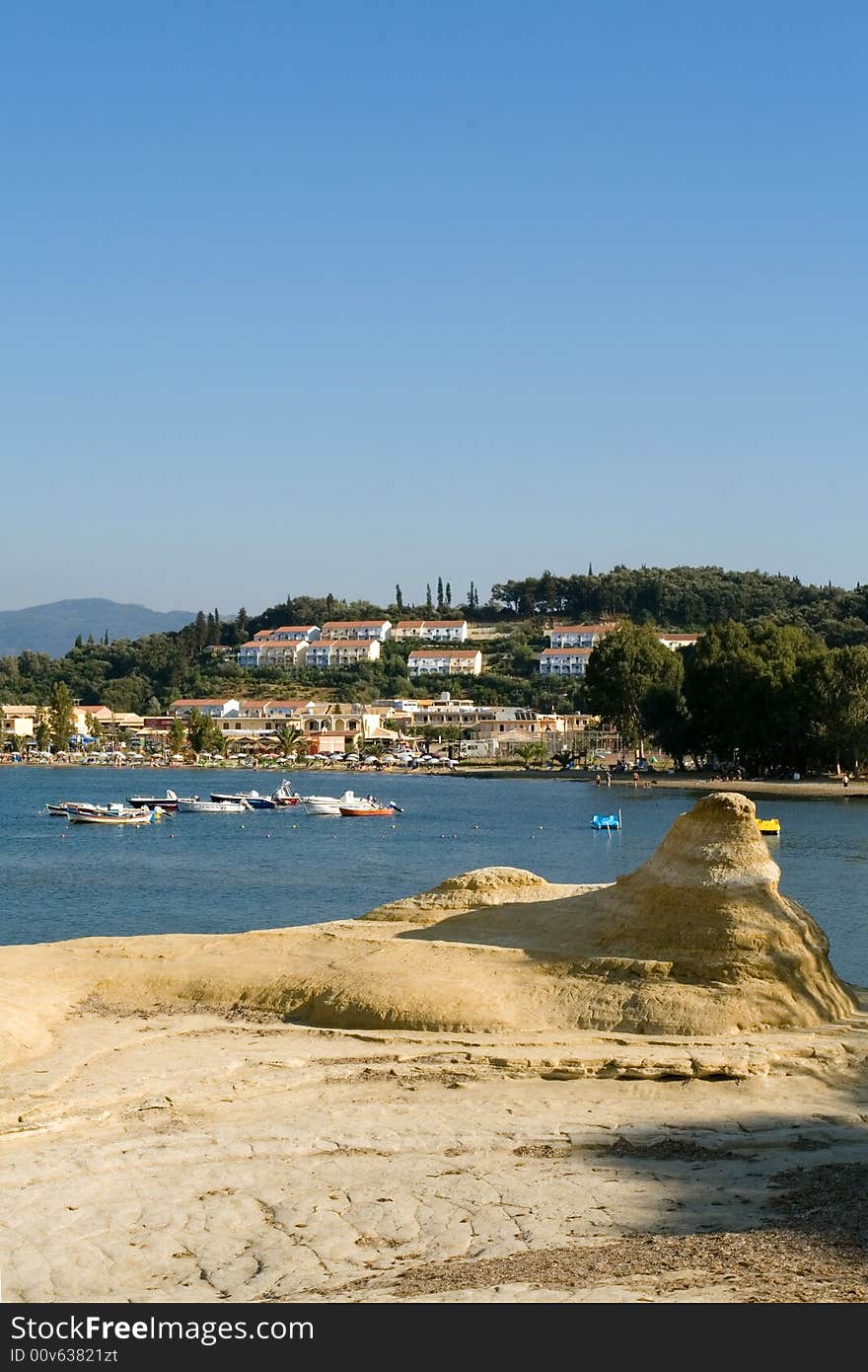 Greek resort of Sidari view in Corfu island. Greek resort of Sidari view in Corfu island