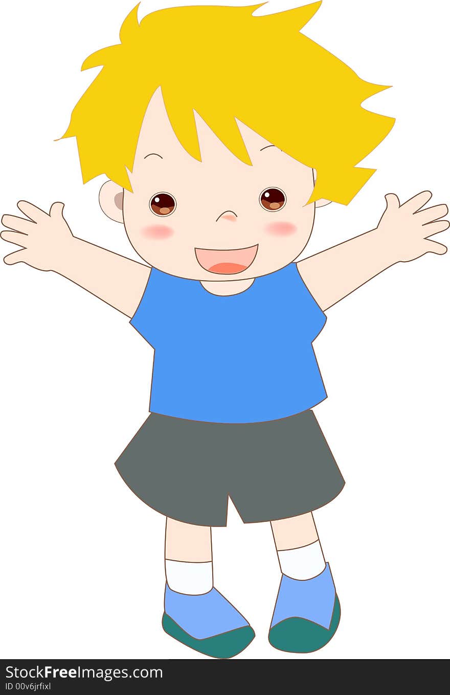 Illustration of a cute boy.