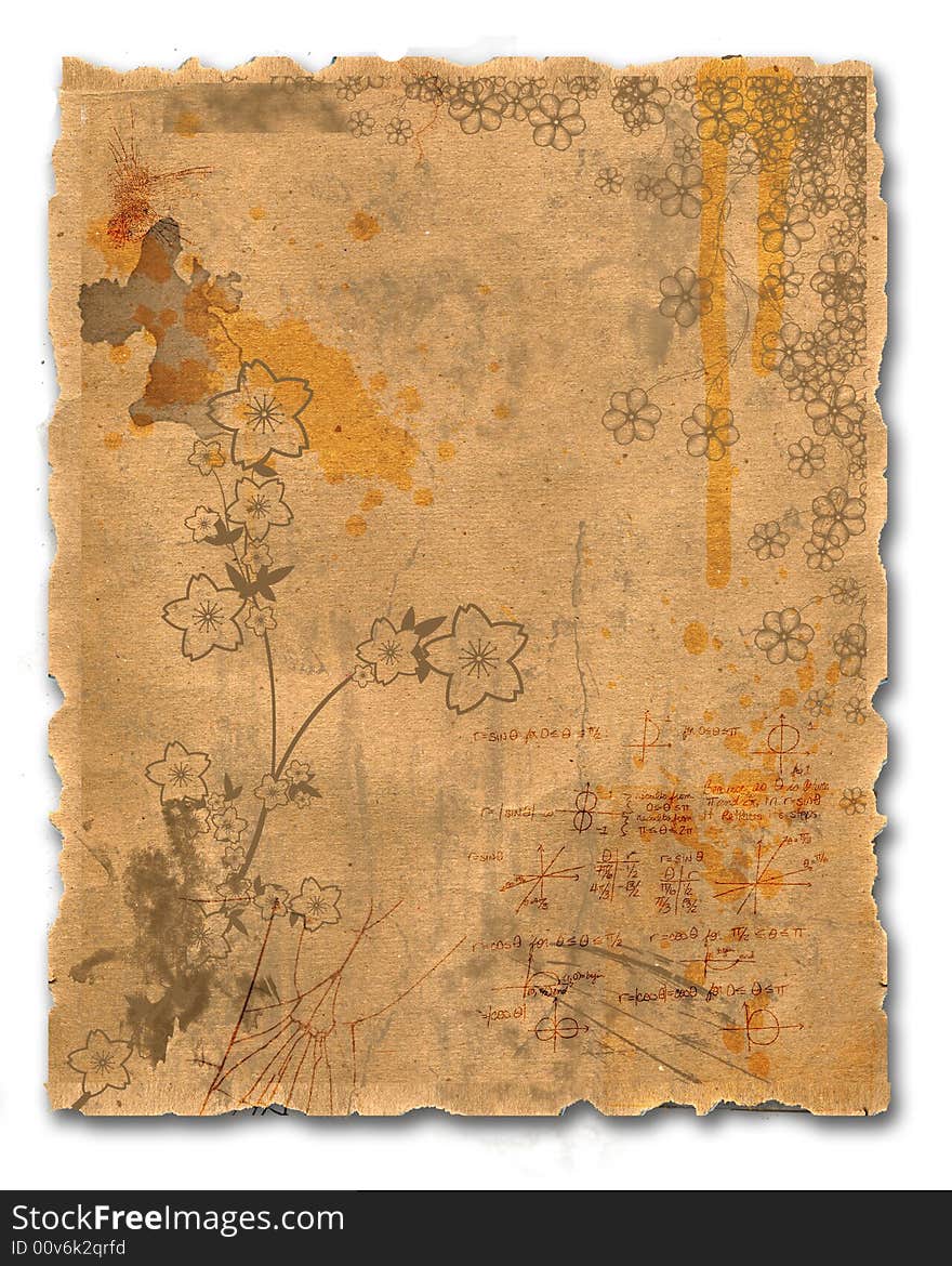 Grunge background with texture and floral. Grunge background with texture and floral