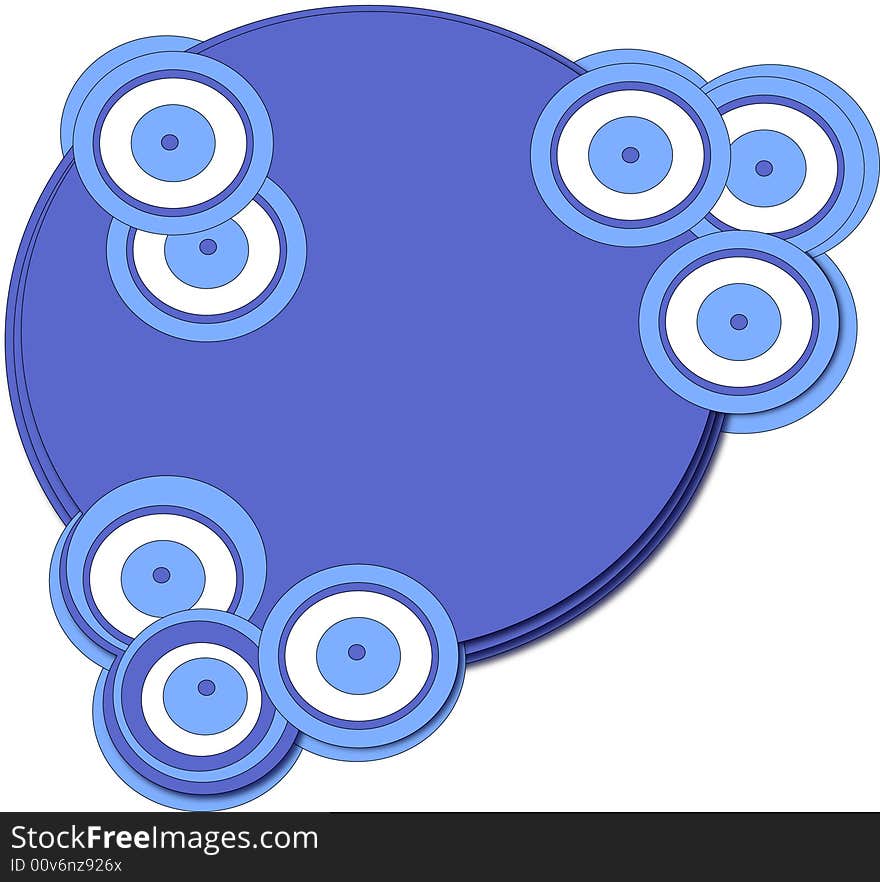 Blue background with many circles