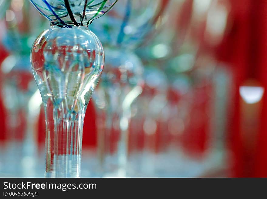 A goblet on a shelf. A goblet on a shelf.