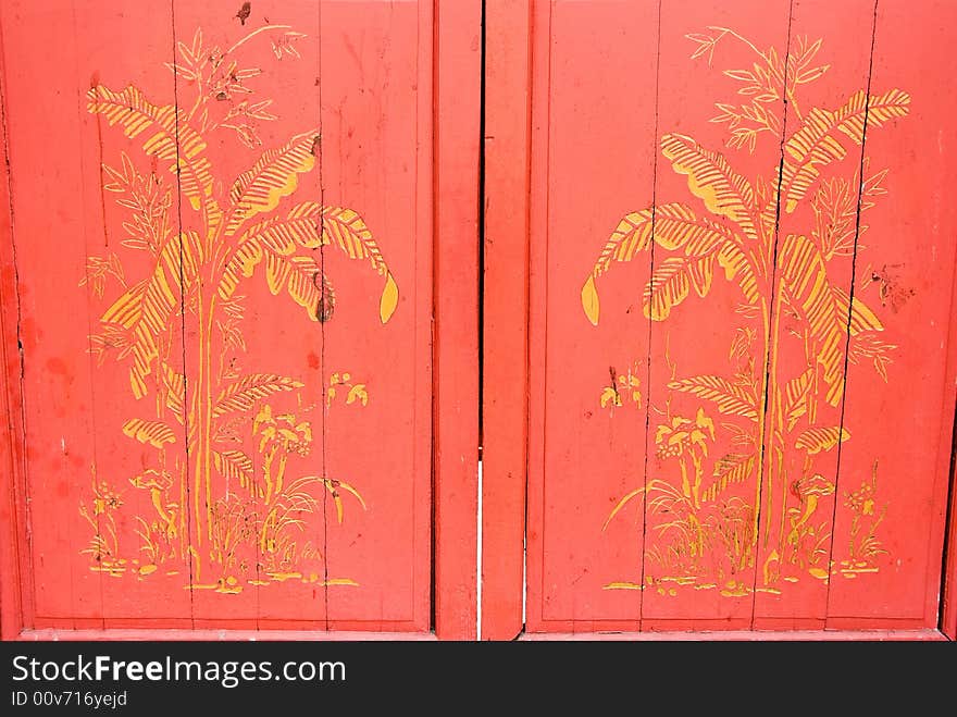 Chinese temple doors