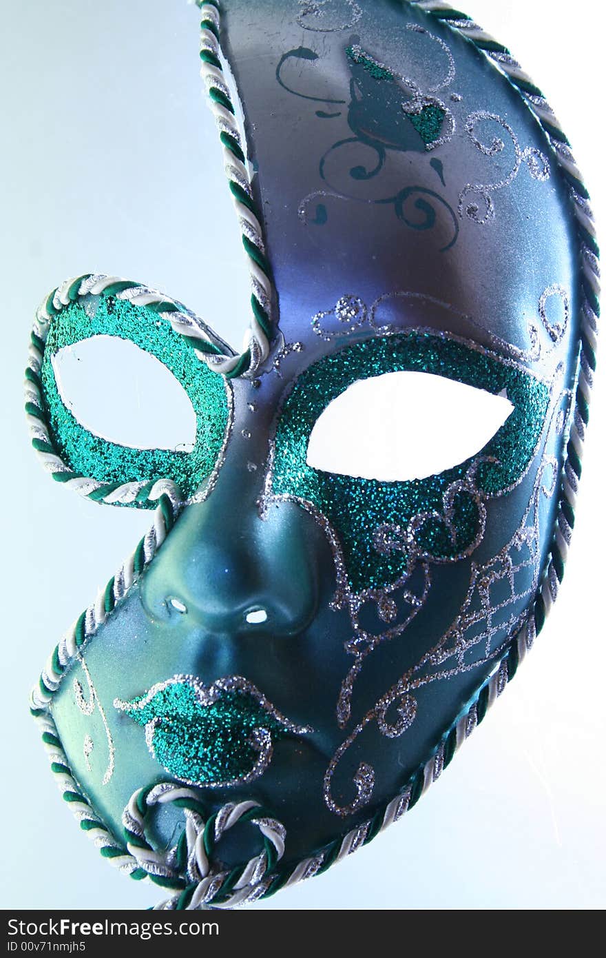 A green mask isolated on a background